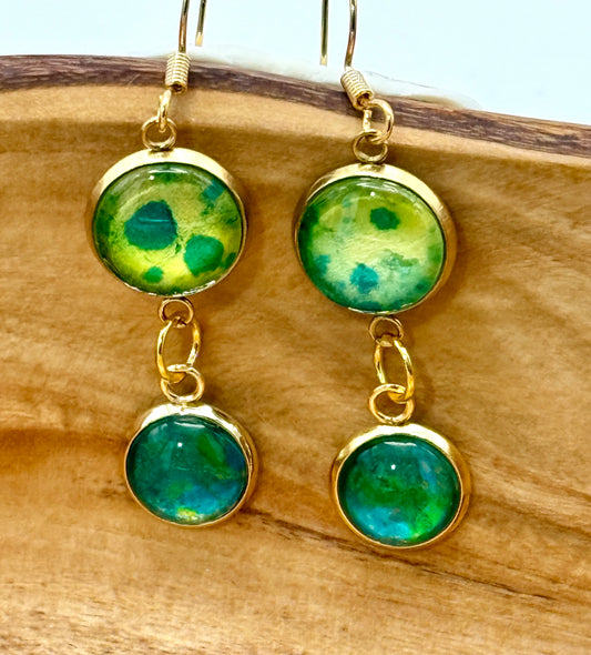 Dazzling color bomb earrings- double drop
