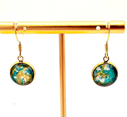 Color bomb earrings (gold, single drop)